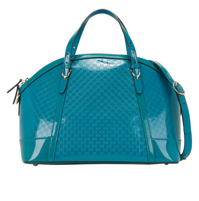 Guccissima Dome Bag, &pound;310, Handbags, Blue, Patent Leather, Front view